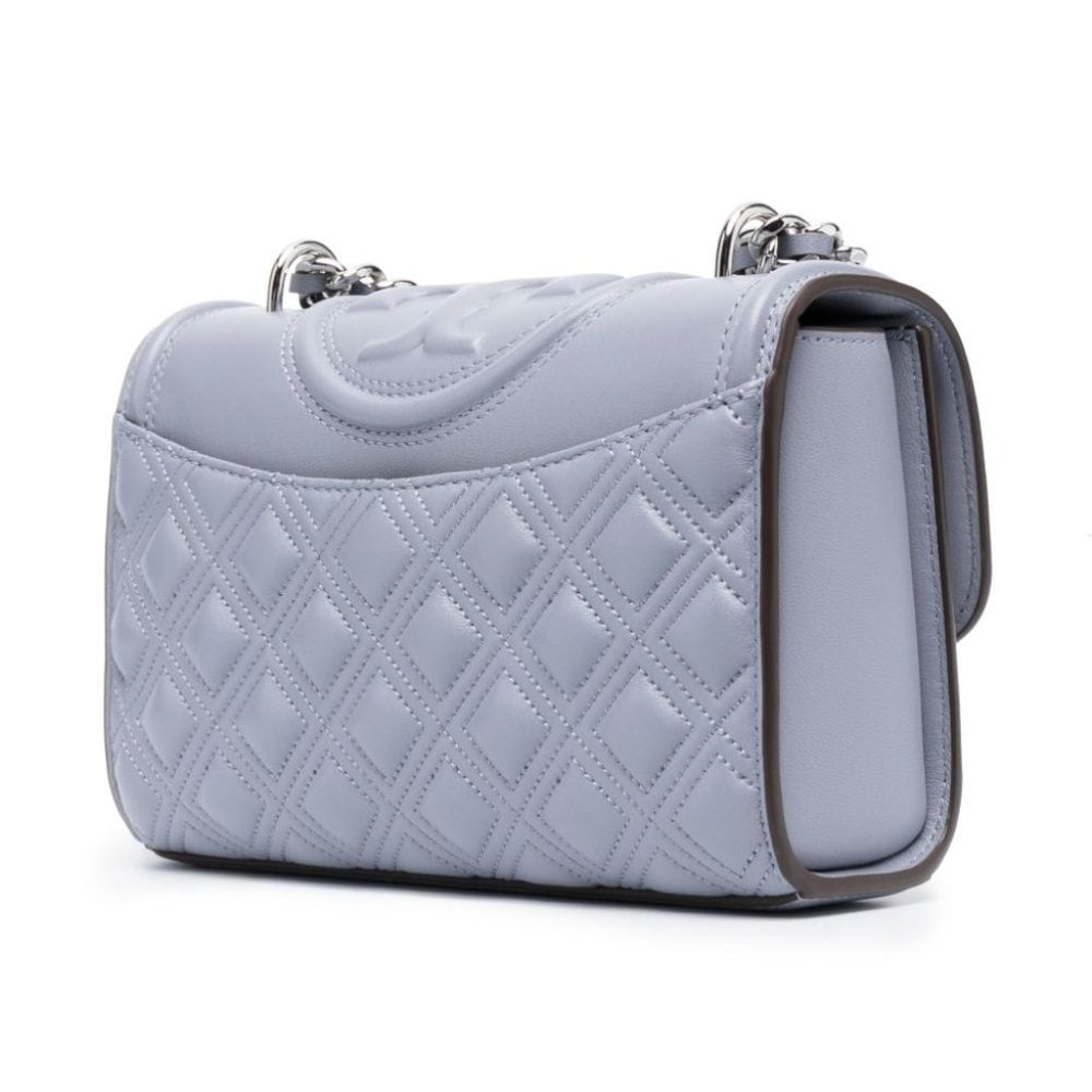 NWT Tory Burch Fleming Small Leather Shoulder Crossbody Bag CLOUD BLUE Authentic - Picture 4 of 15